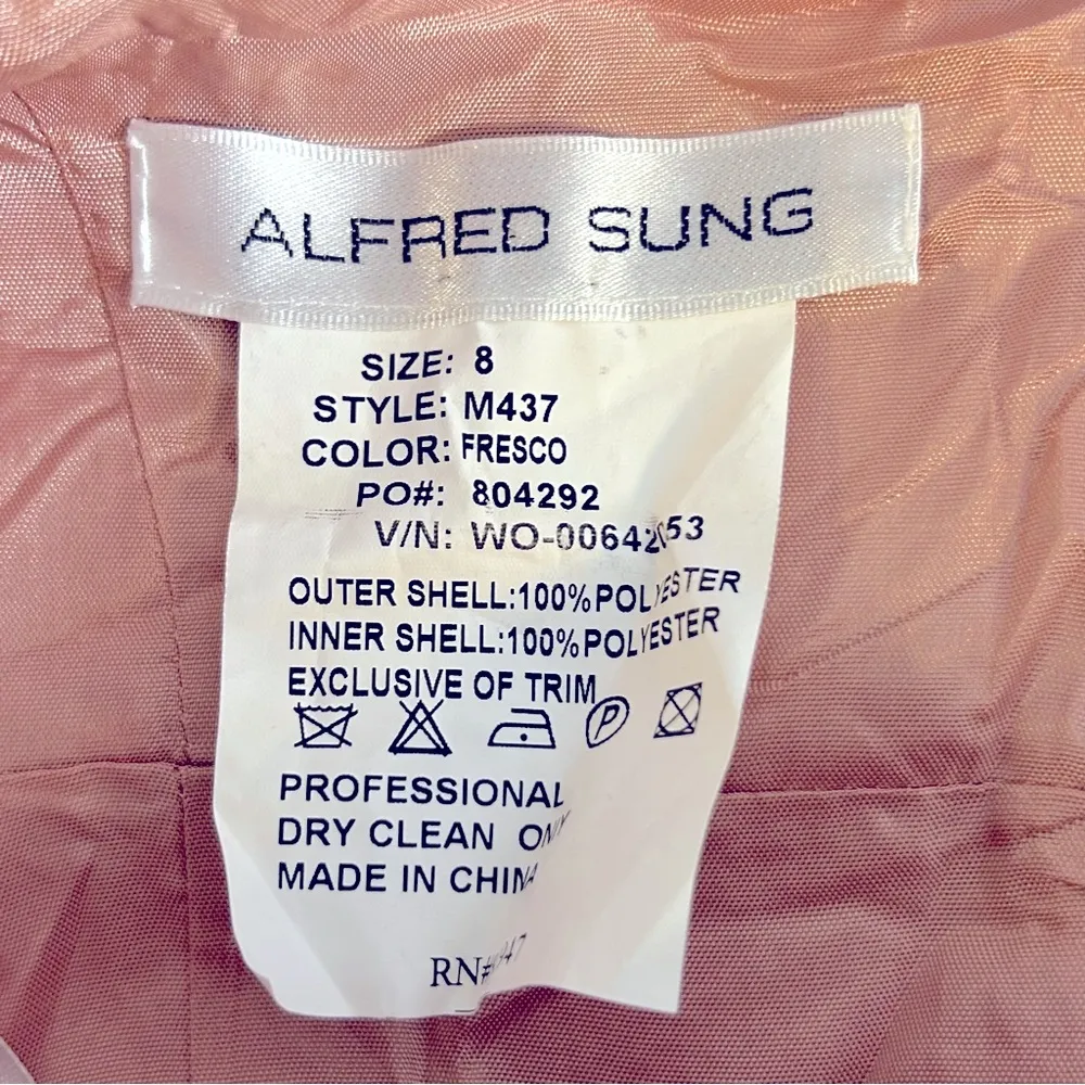 Alfred Sung Maternity Bridesmaid Dress M437 in Fresco Size 8 - Image 9