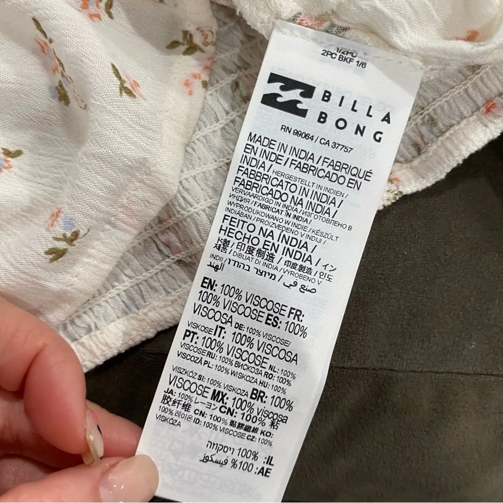 Billabong Love Somebody Cropped Long Sleeve Ballon Top Sz L - Image 8