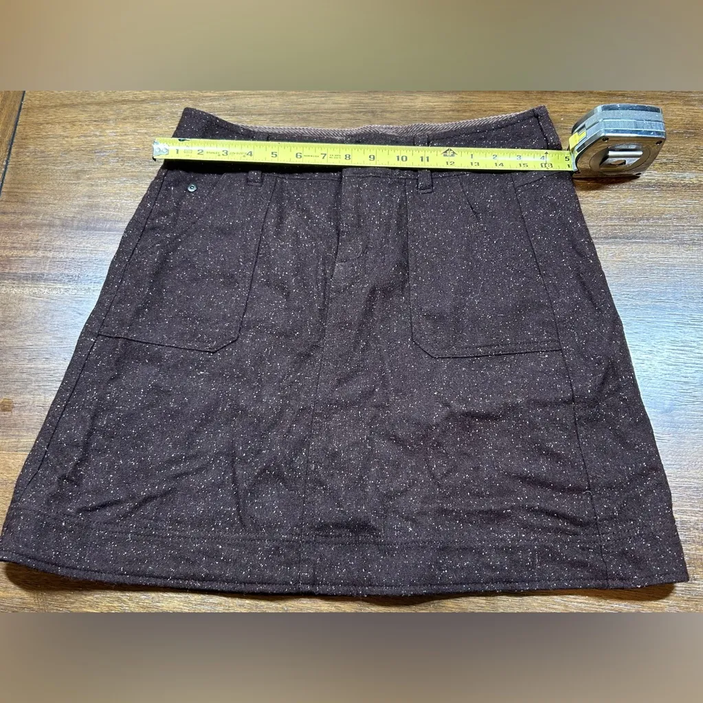Woolrich Women’s Size 8 Wool Blend Heathered Brown A Frame Skirt - Image 3