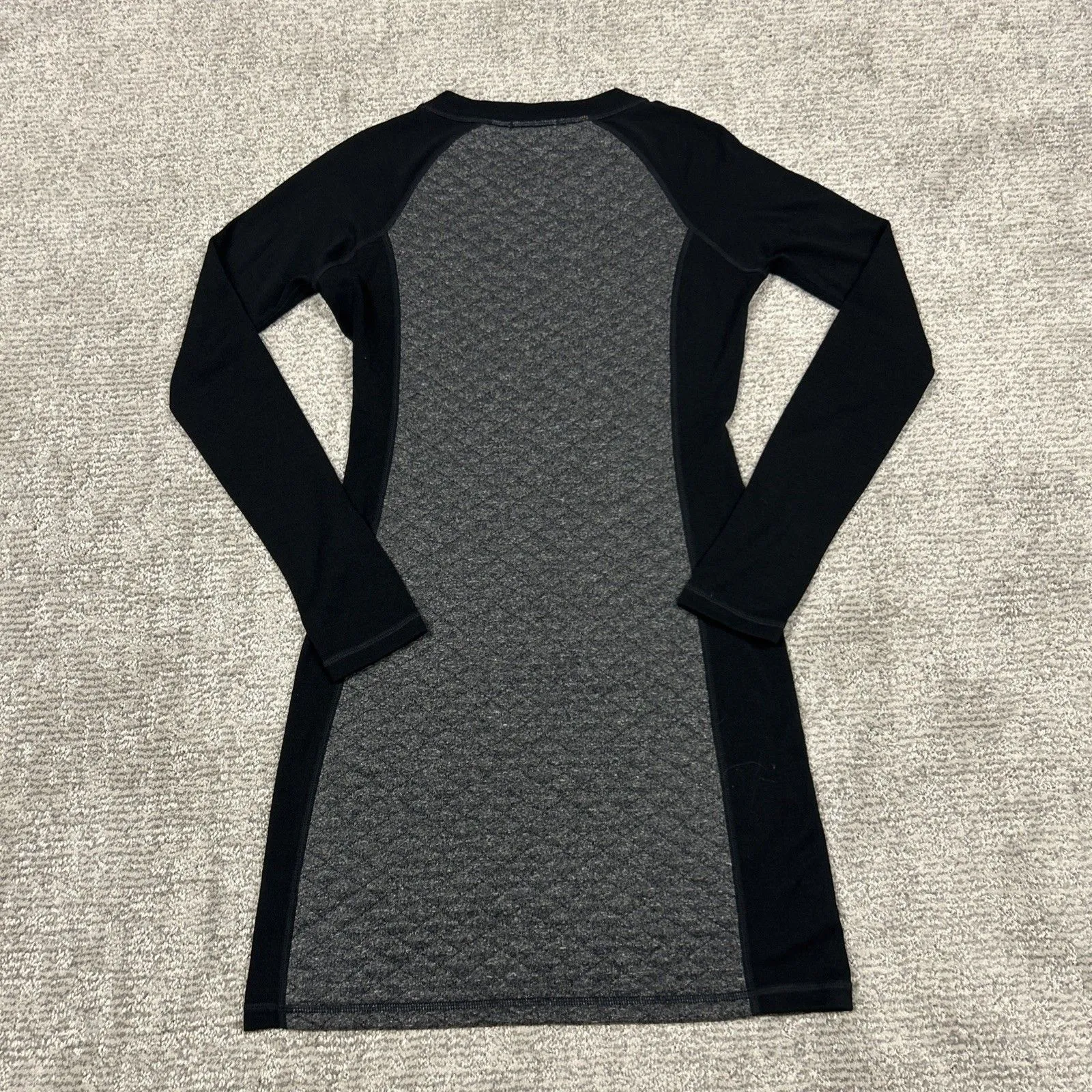 SmartWool Dress Womens XS Black Gray Diamond Peak Quilted Pockets Merino Wool - Image 10