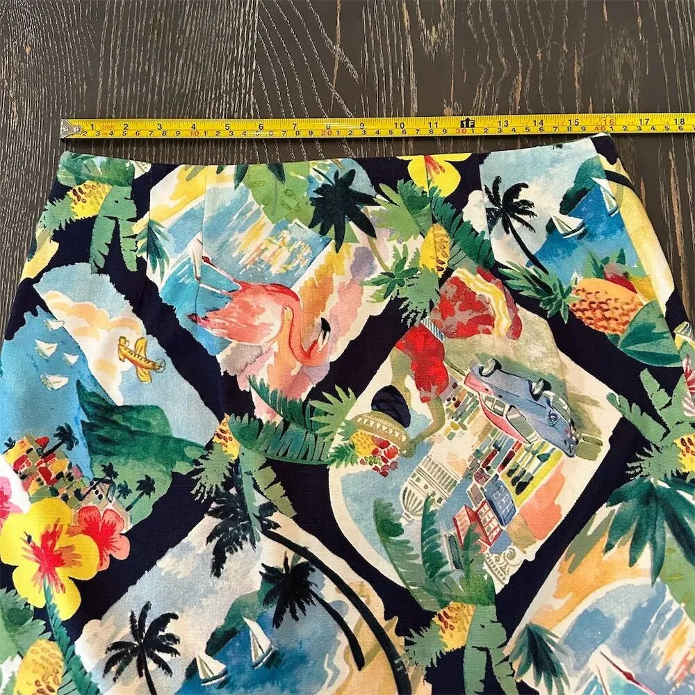 Talbots Petites A-Line Skirt Size 8 Multicolor Geometric Knee Length - Image 4