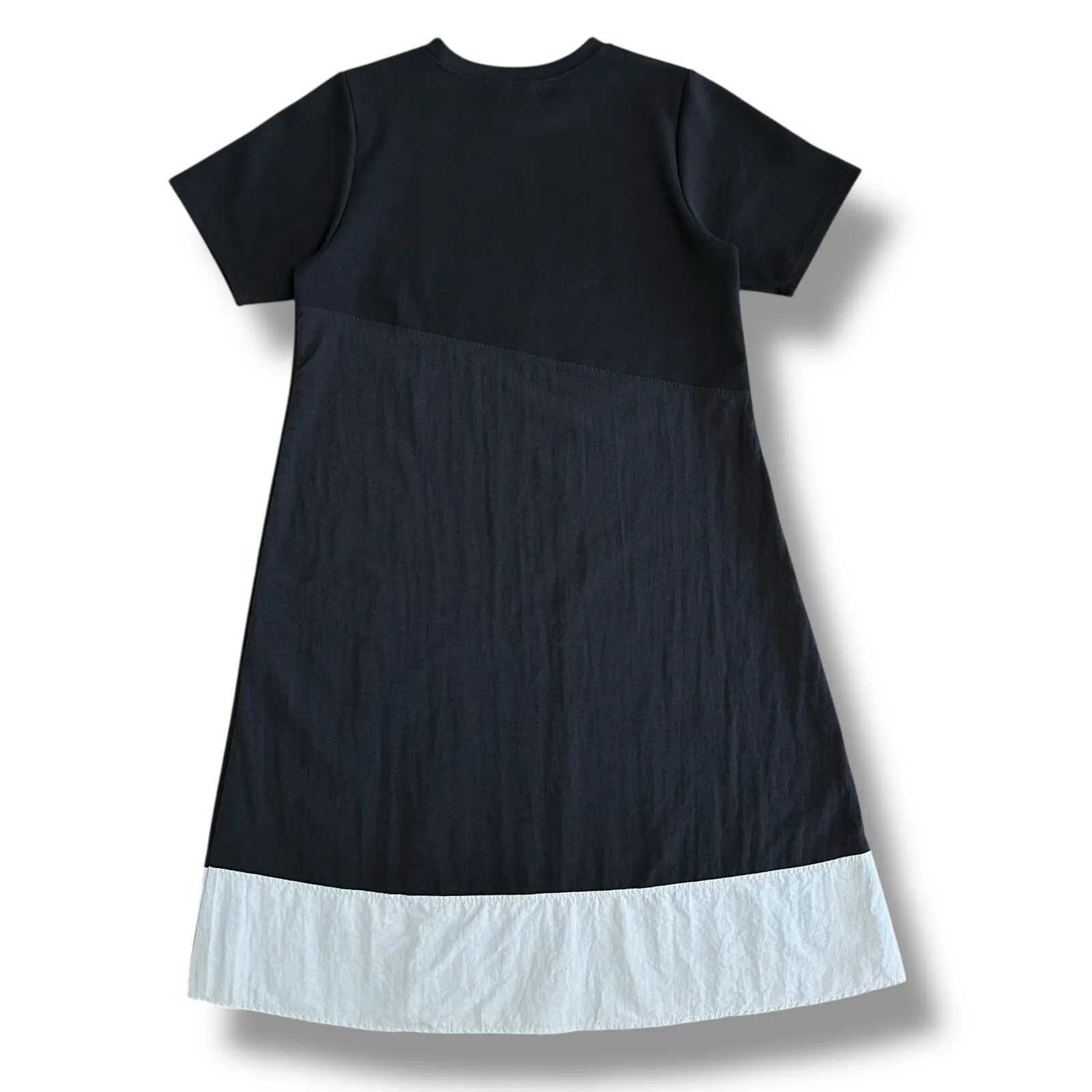 Visit in N.Y Studio Colorblock‎ Midi Dress Black Gray Cotton Blend S/M Korea - Image 6