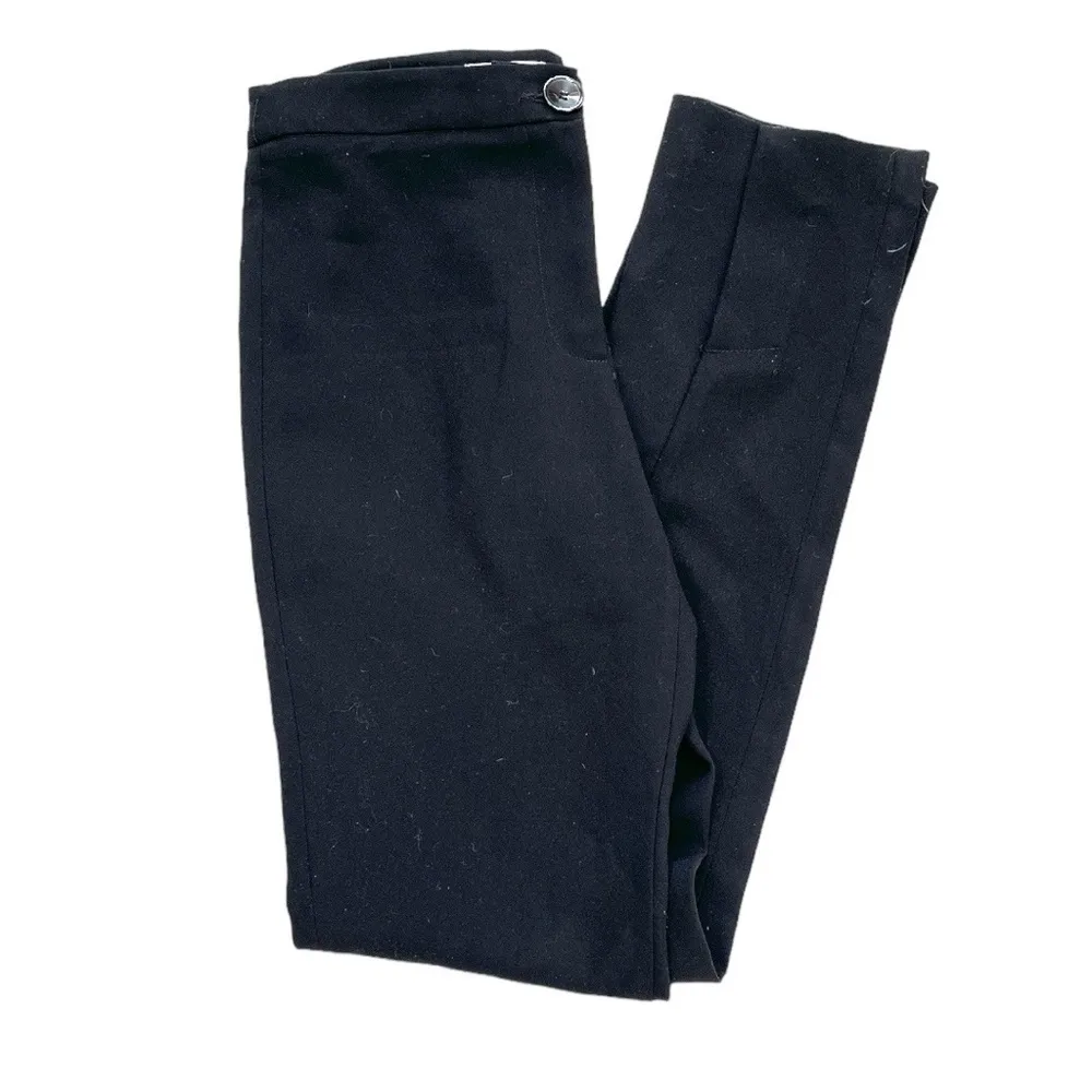 Zara High Rise Straight Leg Slit Ankle Dress Pants Black Size Small - Image 8