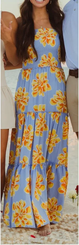 Blue Floral Maxi Dress - Image 2