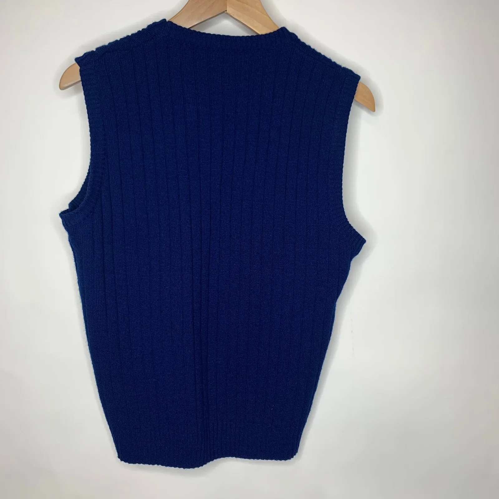 Vintage Wintuk Acrylic Sweater Blue Vest Sz XL - Image 6