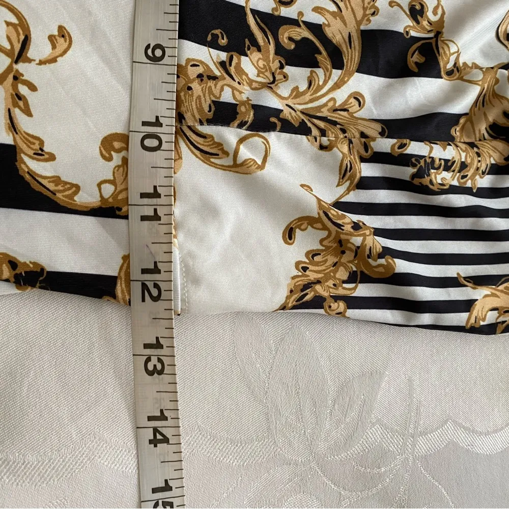 Banjul Strapless Slit leg Black & Gold Jumpsuit M NWT - Image 11