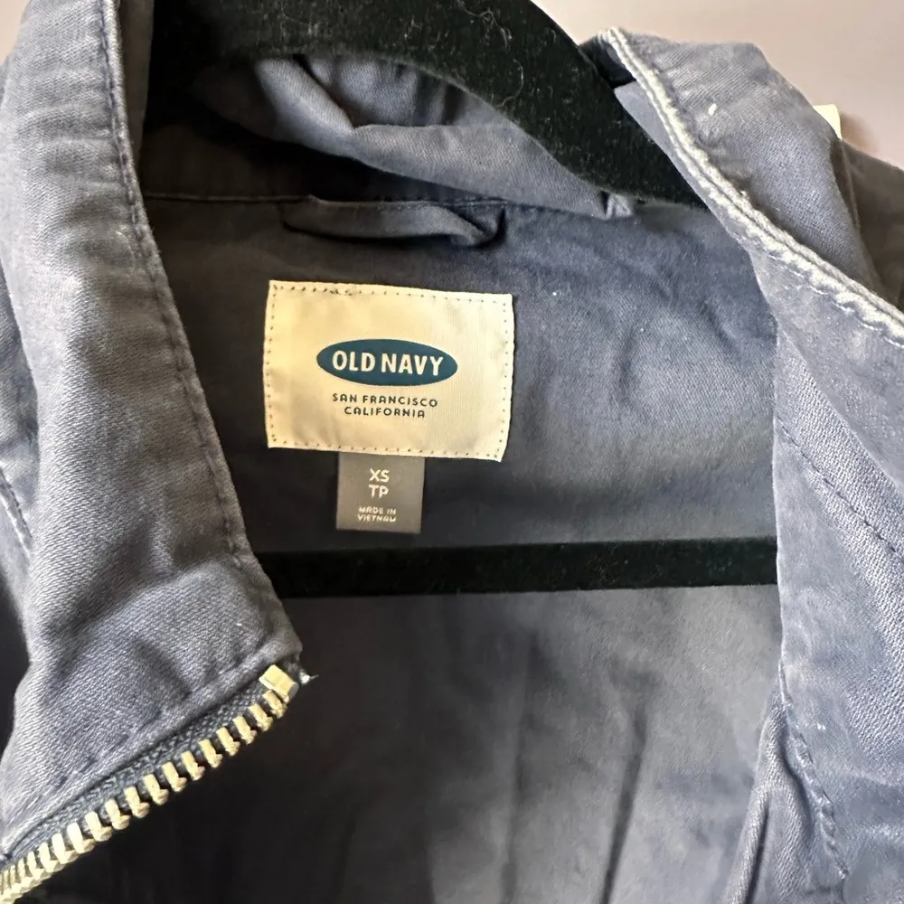 Old Navy Cinch Waist Faded Navy Utility Zip Up Jacket XS - Image 5