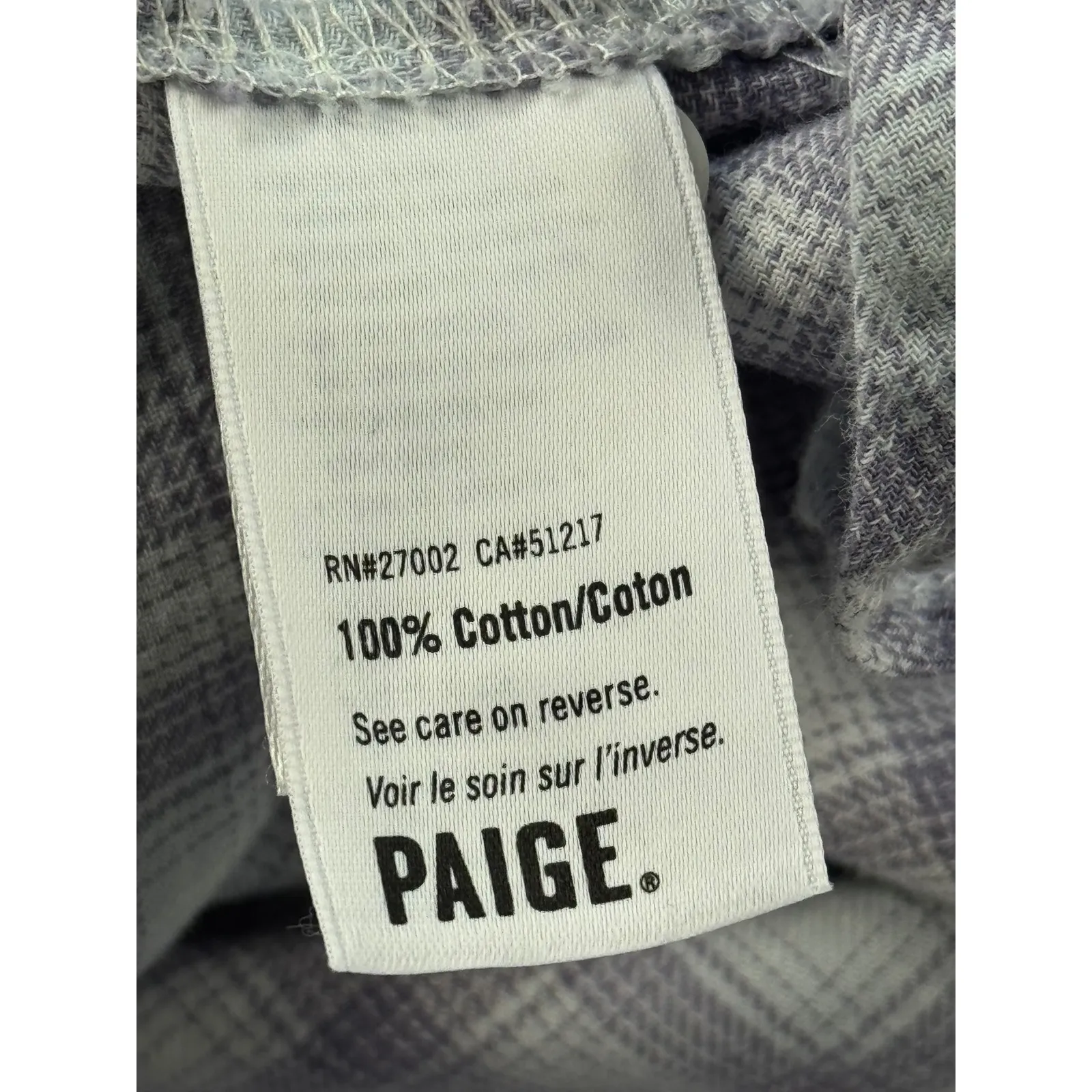 PAIGE Women's Plaid Button Down Shirt Long Sleeve Casual Cotton Top Small‎ - Image 7