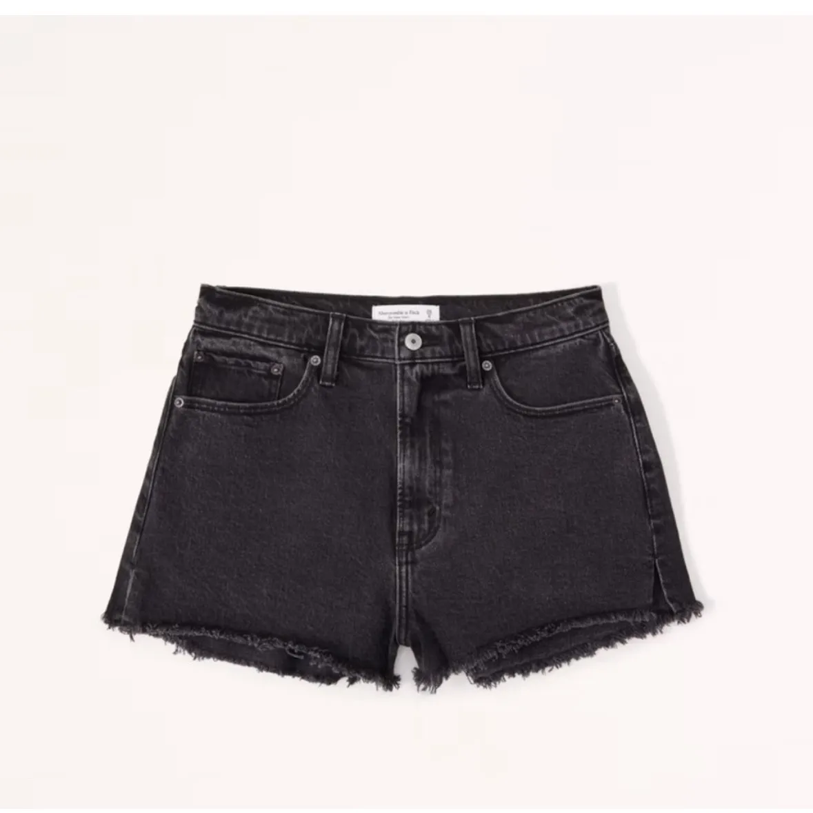Abercrombie & Fitch Black High Rise Mom Shorts - Image 11