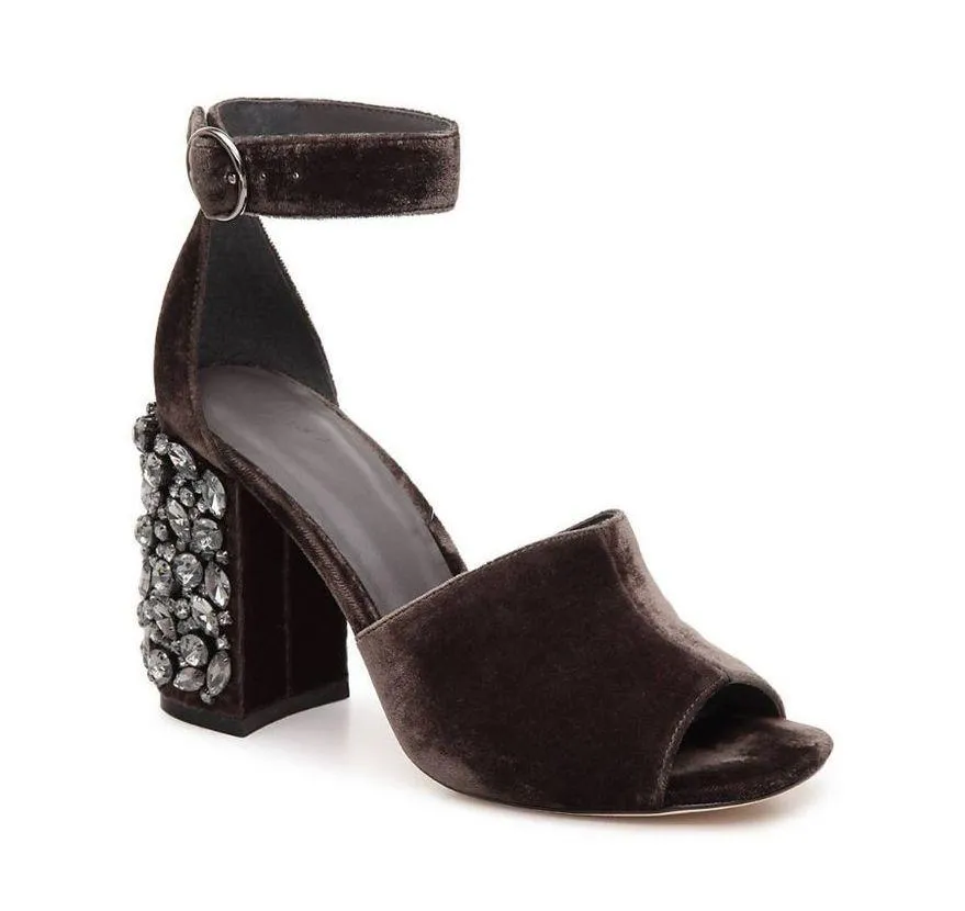 💕JOIE💕 Lafayette Velvet Heel Sandal In Coal - Image 5