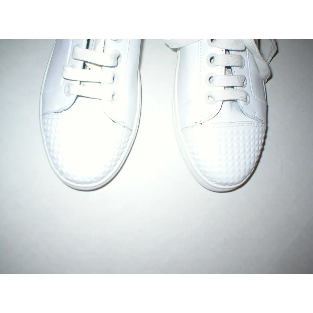New Womens Shoes Fashion Casual Sneakers 9.5 White Leather Studs Rebecca Minkoff - Image 2