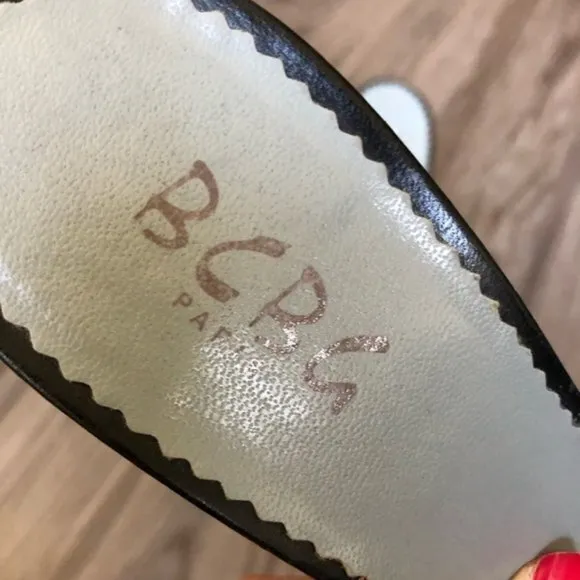 BCBG Paris Knot Leather Kitten Heels Sandals‎ Black Size 7.5 - Image 5