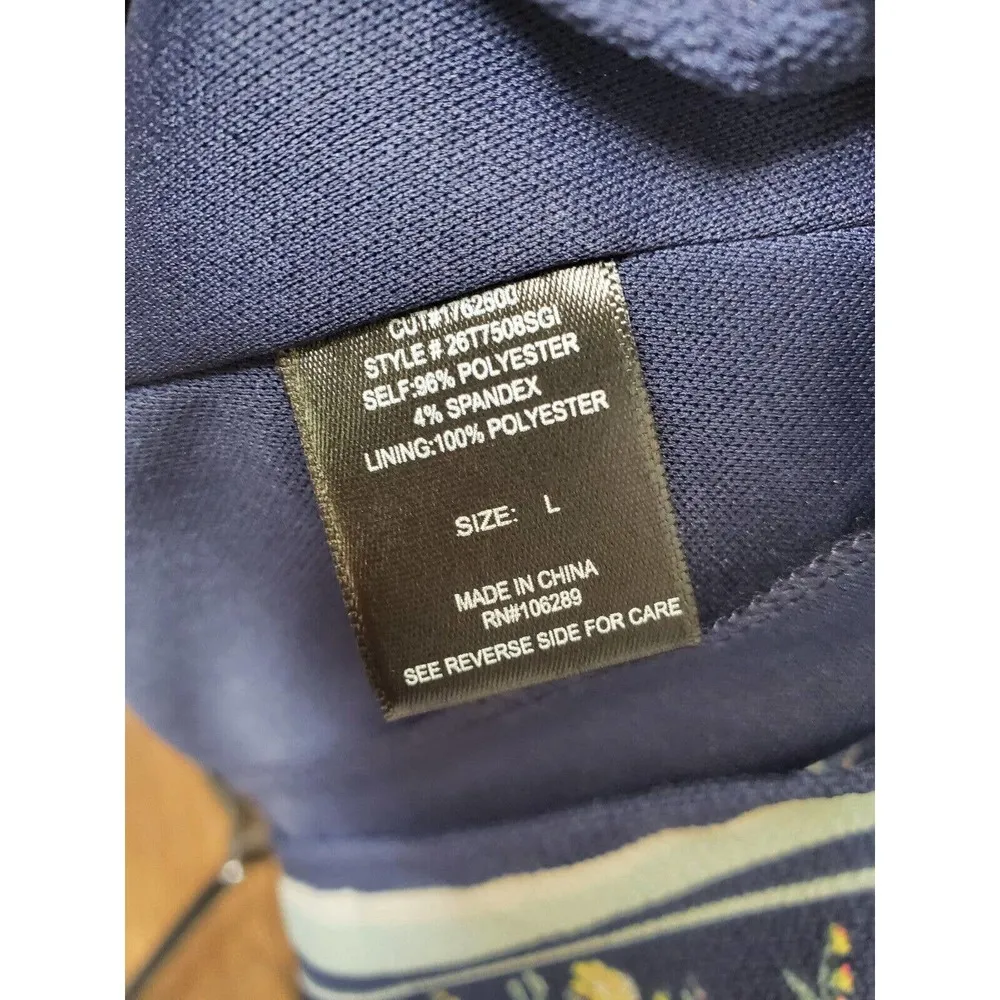 Trixxi Women's Blue Polyester Long Sleeve Halter Neck Knee Length Dress Size L - Image 9