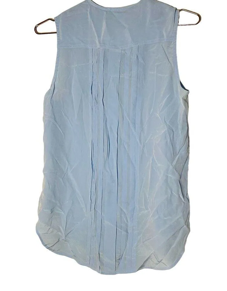 EQUIPMENT FEMME Amaury Silk Baby Blue Button Up Sleeveless Top Size Extra Small - Image 8