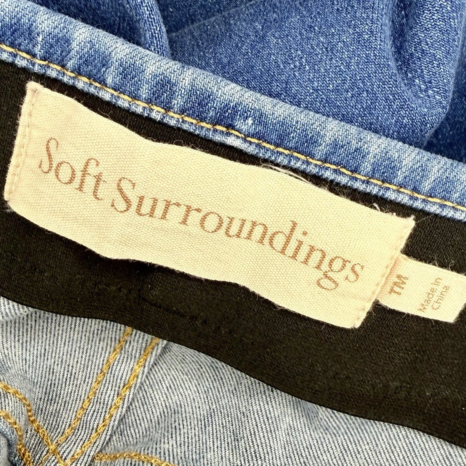 Soft Surroundings Pull-On Stretch Medium Wash Tall Jeans Size MT EUC!! - Image 3