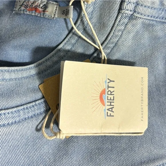 Faherty NWT $178 Organic Throwback Stretch Denim Minidress S‎ - Image 6