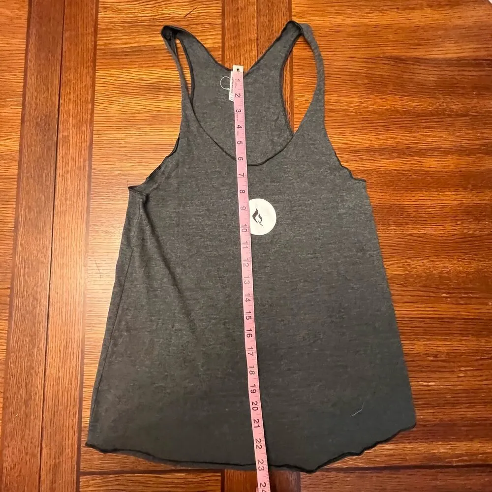 American Apparel Gray Creed Can You Take Me Higher Racerback Workout Shirt Large - Image 5
