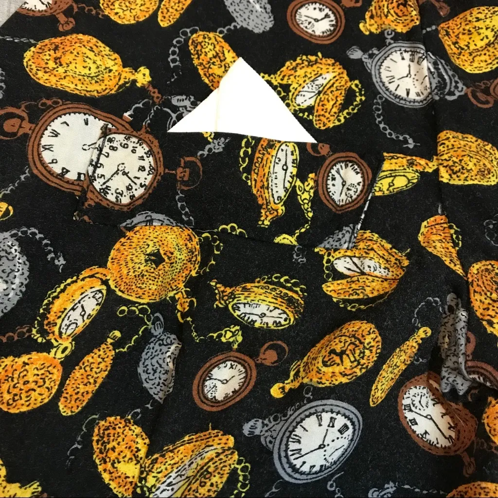 Vintage Blazer Quirky Clocks Alice‎ in Wonderland White Rabbit Halloween Costume Black Size M - Image 6