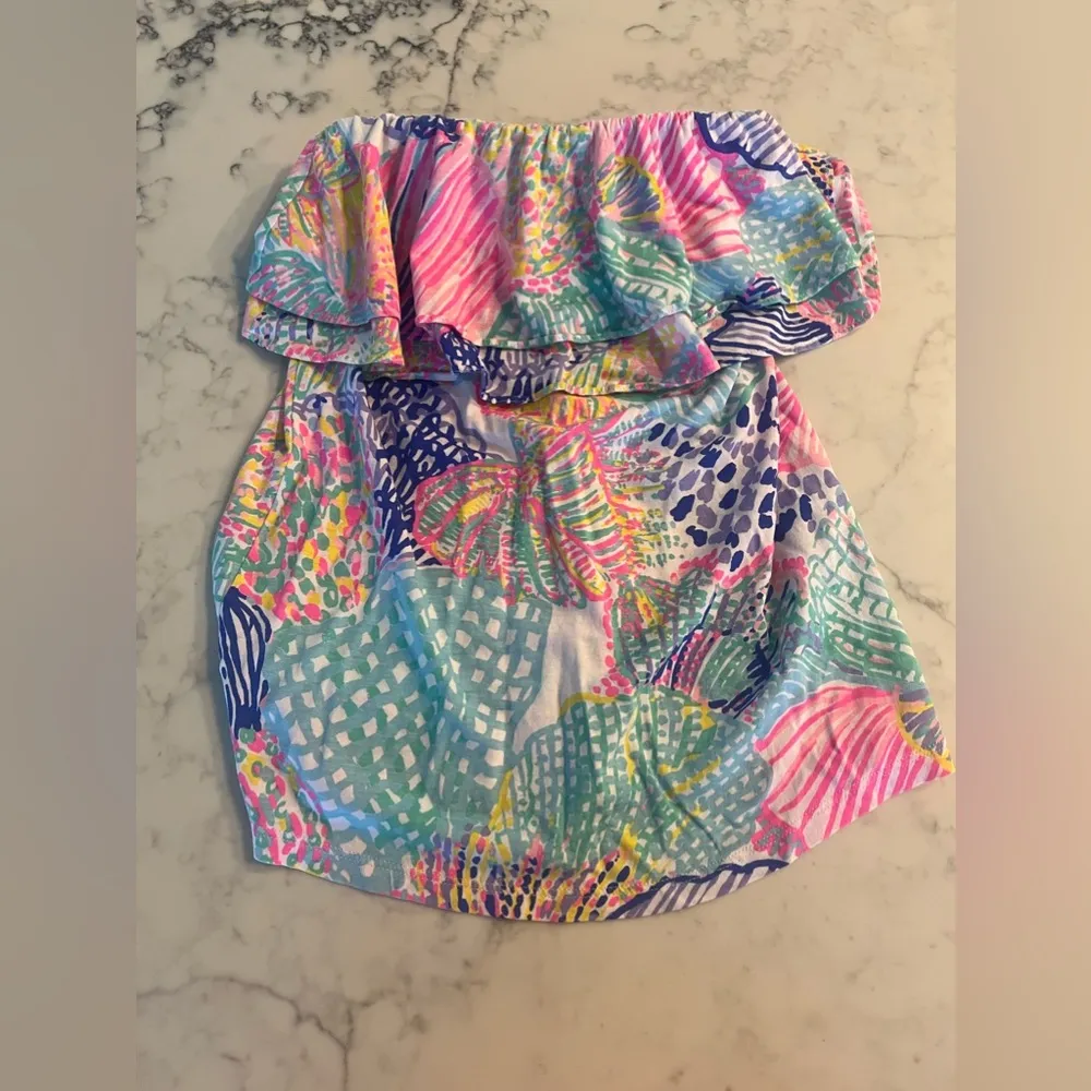 Lilly Pulitzer ROAR OF THE SEAS Strapless Tube Top Strapless blouse women’s XXS - Image 2
