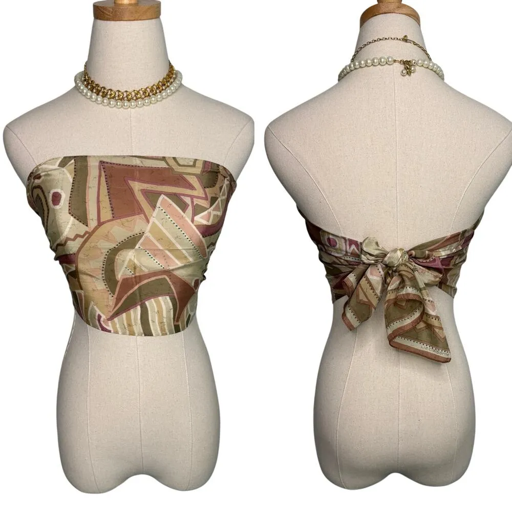 Vintage Liz Claiborne pastel Southwestern abstract print long scarf 10x52" Pink - Image 3