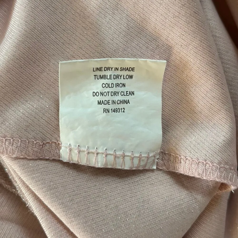 Selfie Leslie US XS Soleil Moon Halterneck Maxi Dress Sparkle Blush Formal Prom - Image 7