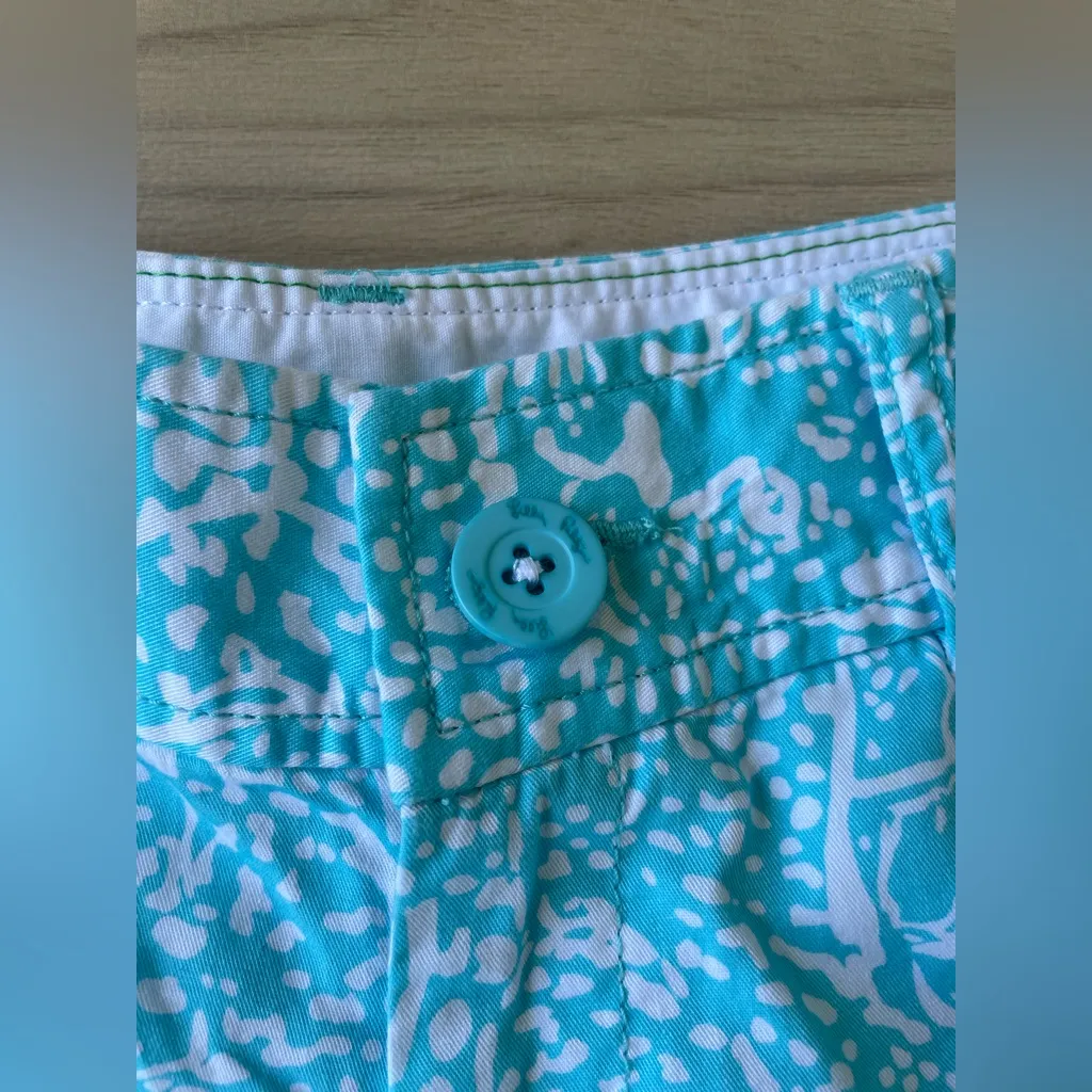 Lilly Pulitzer Aqua Patterned Jean Shorts - Image 5