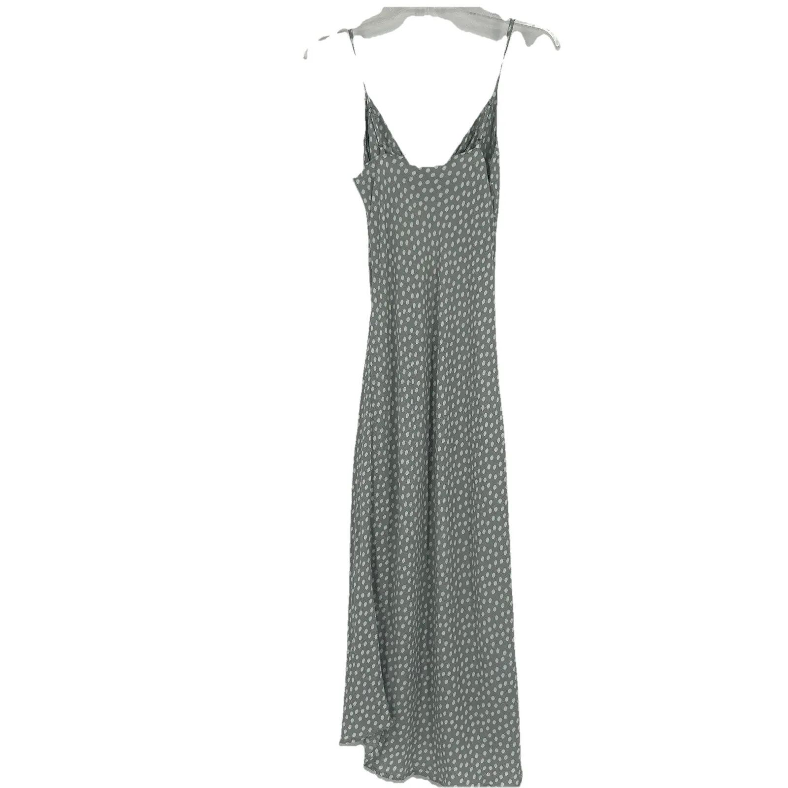 Abercrombie & Fitch Midi Slip Dress Green White Polka Dot Sleeveless Size S - Image 5