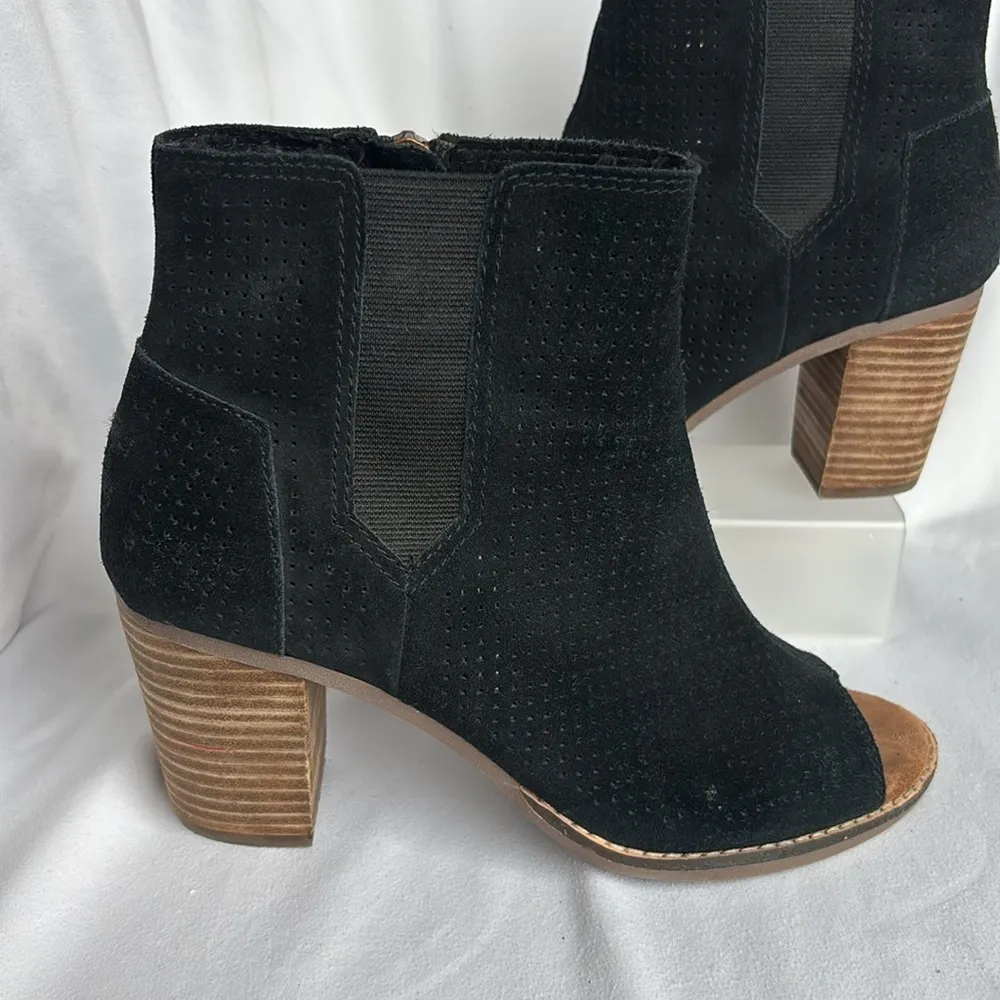 TOMS Women's Majorca Peep Toe Mid Calf Boot, 3" Heel, Size 8.5 - Image 4