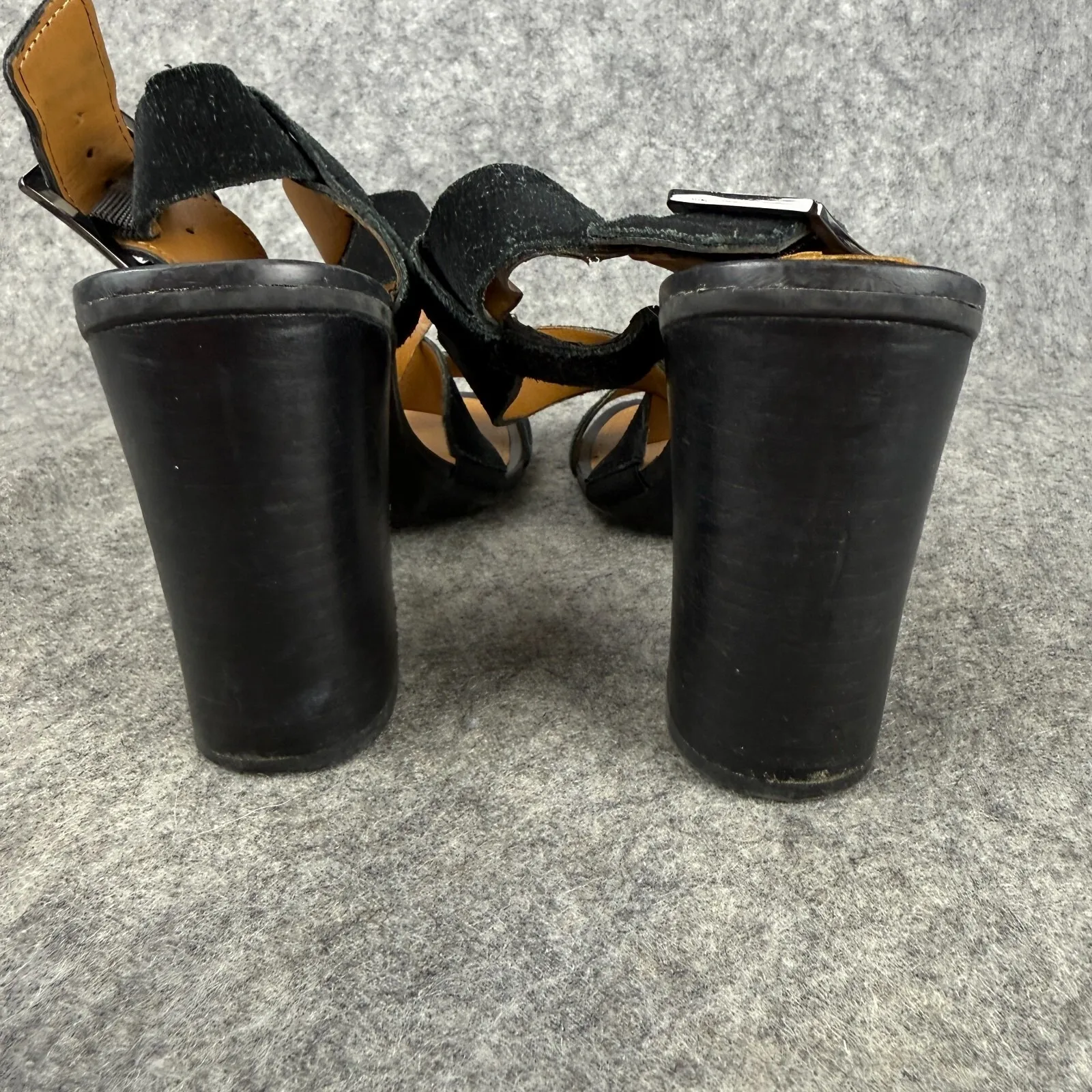 FRANCO SARTO Suede Black‎ Leather Sabine Strappy Slingback Block Heel size 8.5 - Image 4