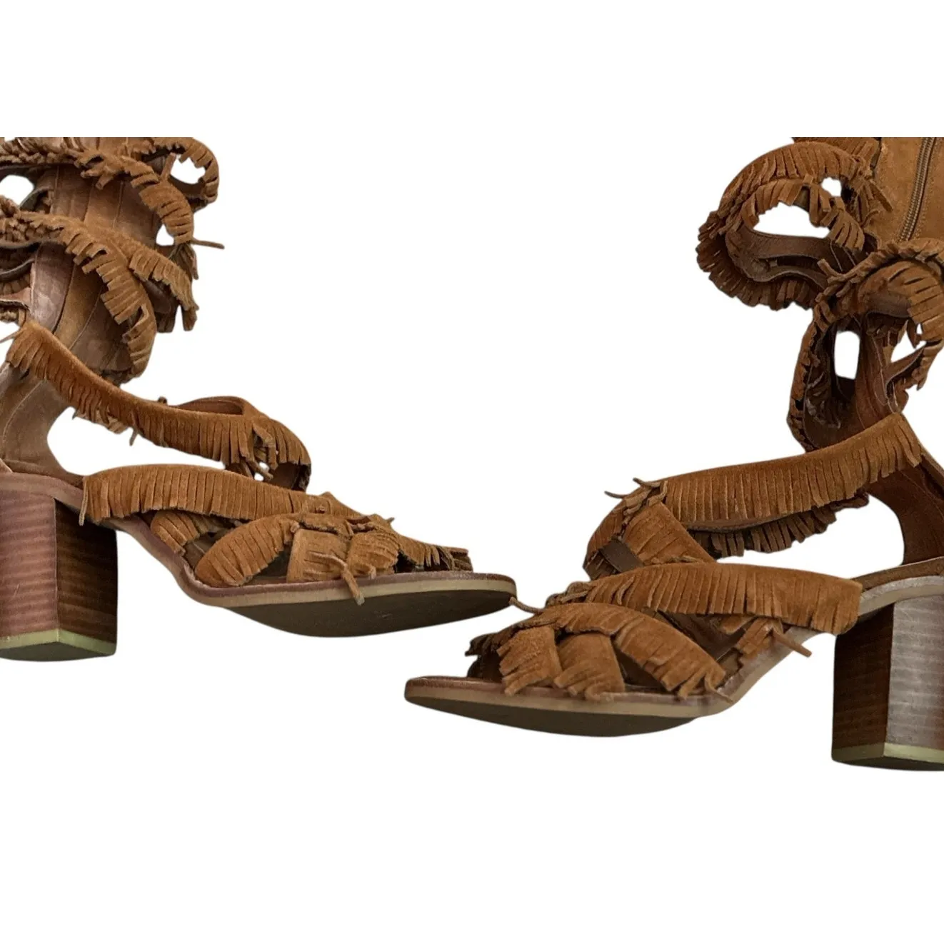 Jeffrey Campbell Enyo Fringe Gladiator Sandal Size 7.5 - Image 9