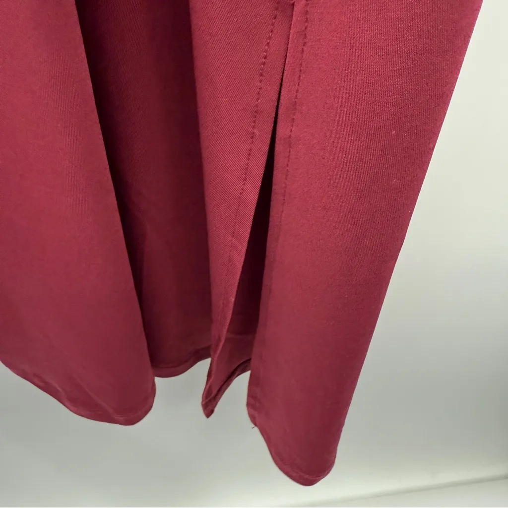 Eloquii Maroon Red Half Tie Sleeve V Neck‎ Slit Midi Dress Sz 28 Plus NEW - Image 7