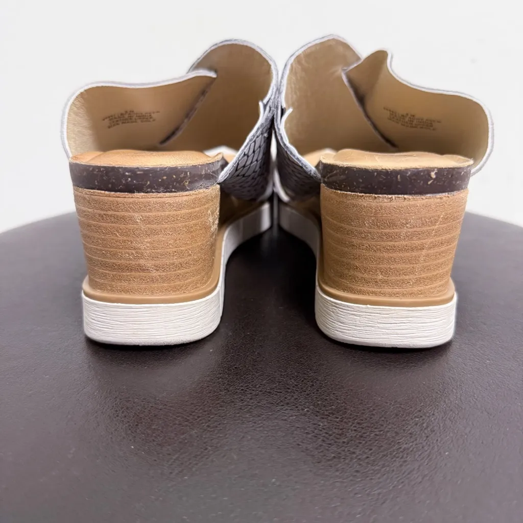 Diba True Grey Black Beachy Keen Suede Leather Wedge Slip On Platform Sandals Gray Size 8 - Image 6