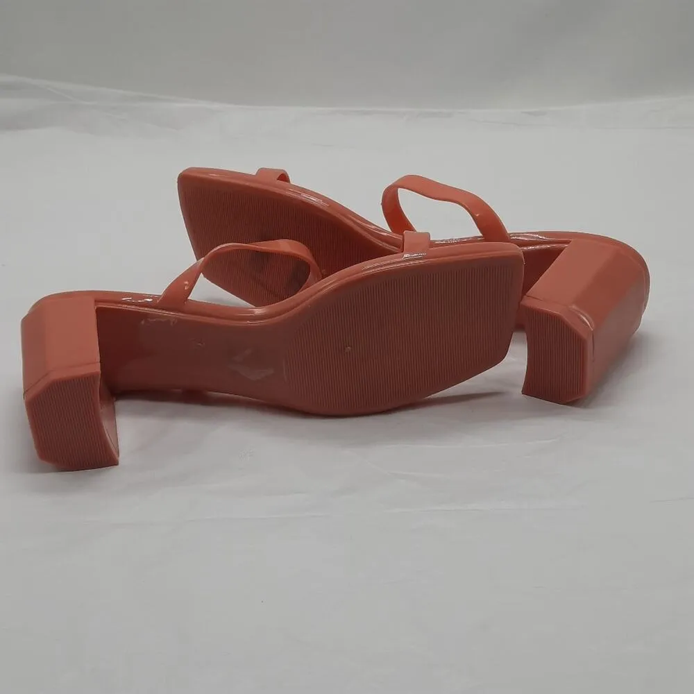 Jeffrey Campbell Jelly Sandals Shoes Women's Size 7 Slip On Strappy Block Heel - Image 6