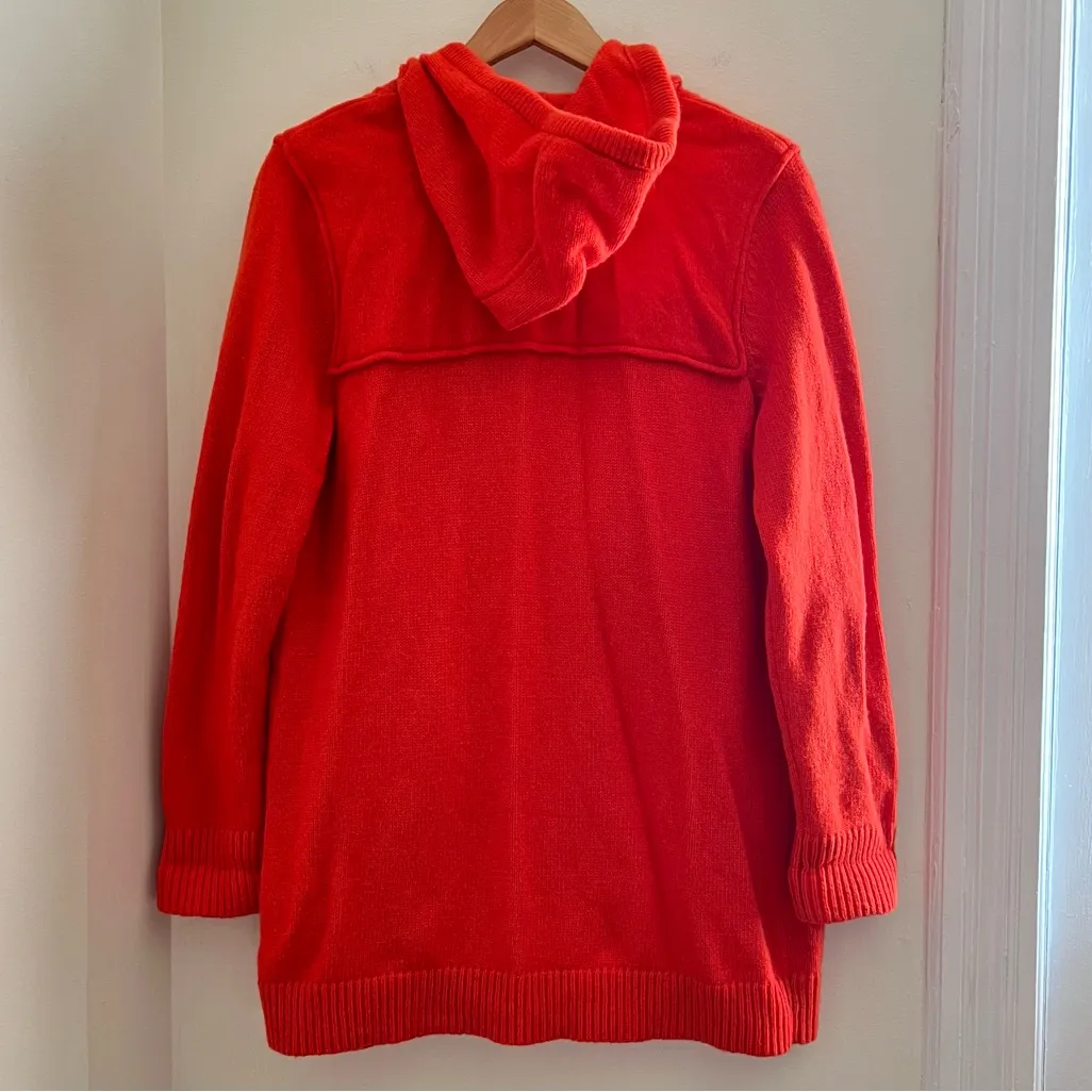 Lauren Ralph Lauren Lamb’s Wool Hooded Sweater Coat Horn Toggle Buttons Wmns XL - Image 5