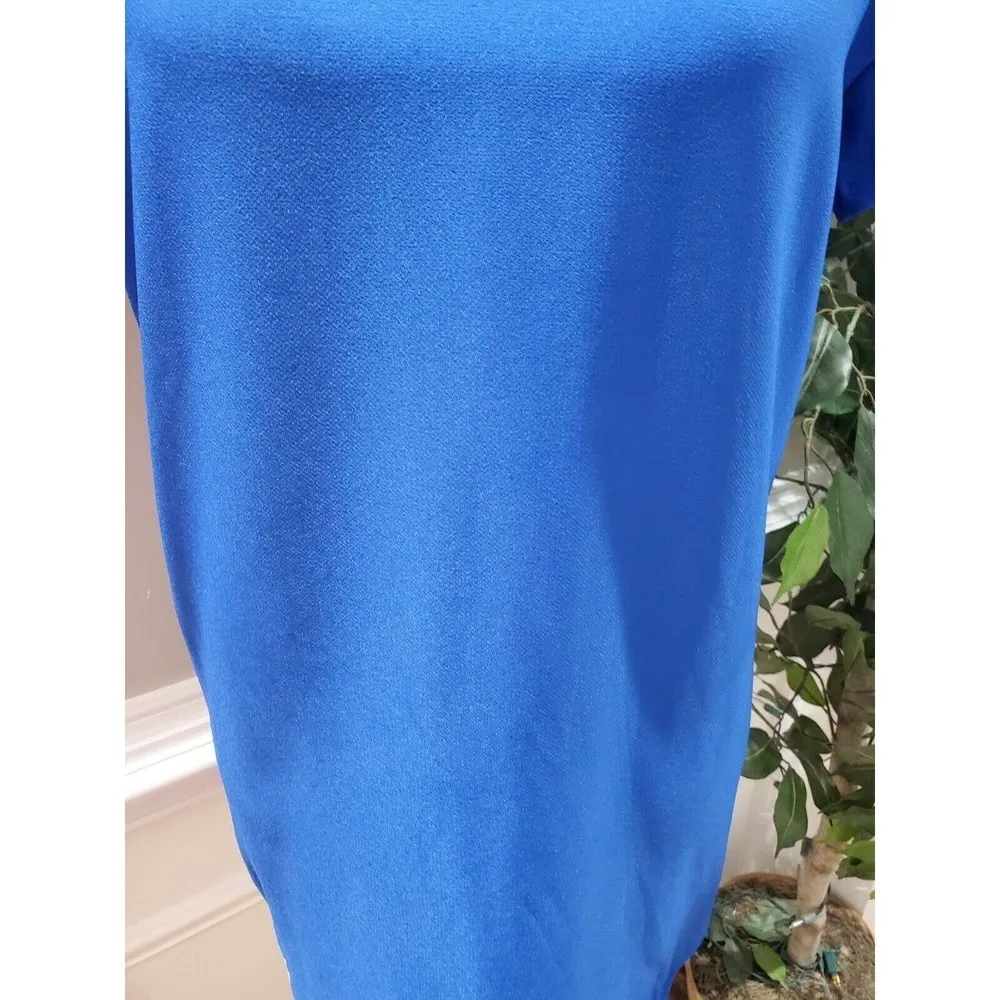 Zara Basic Womens Blue Polyester Collared Short Sleeve Knee Length Dress Size XS - Image 3