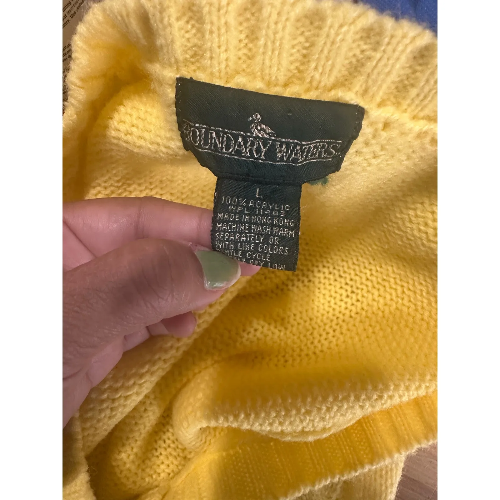 Boundary Waters Yellow Knit Sweater Vest – Women’s Size L - Image 5