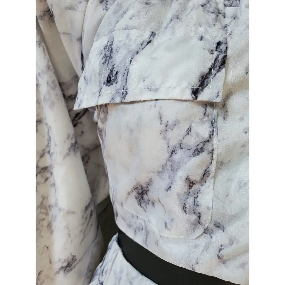 Love Love Love Women's White Polyester Long Sleeve Top & Pant 2 Pc's Medium - Image 4