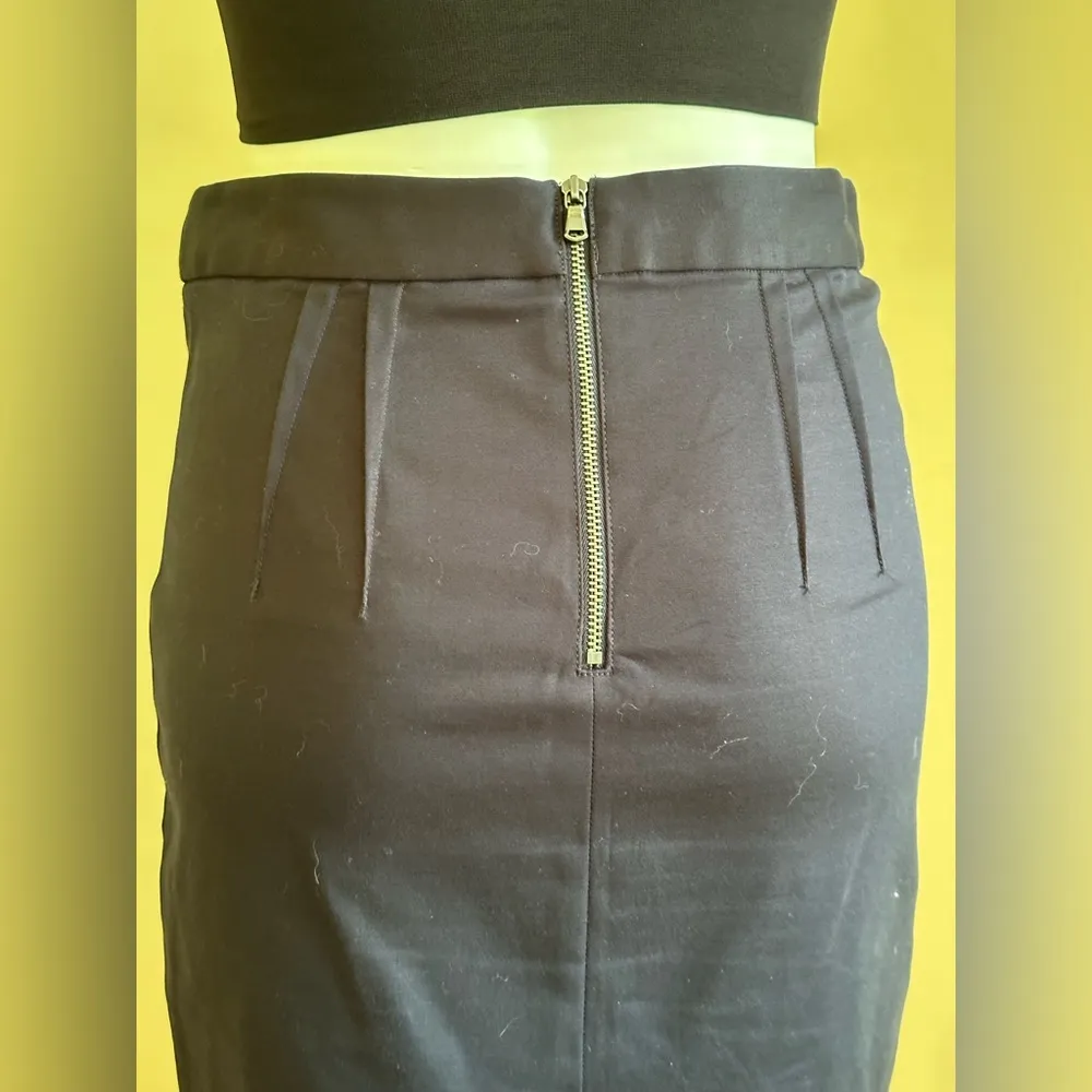 Pencil Sz 8 Blue Pink Paisley Print Knee Length Stretch Line… - Image 6