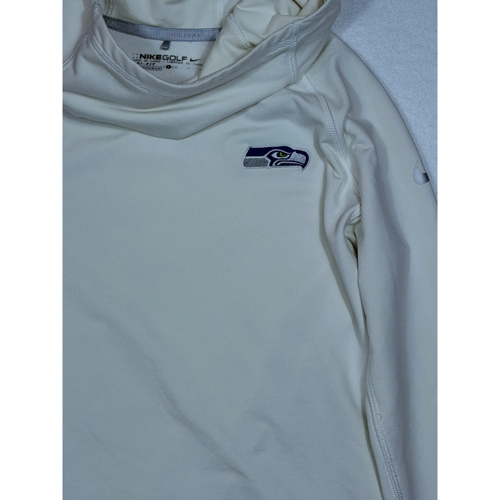 Nike Golf Seattle Seahawks Dri Fit Pullover Hoodie Womens Small Cream NFL White - Image 2