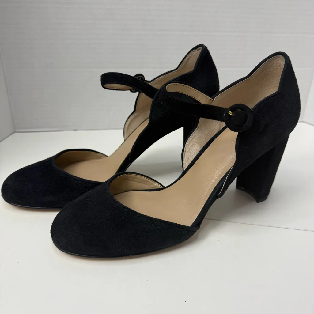 Ann Taylor Black Suede Ankle Strap Heels size 8 - Image 6