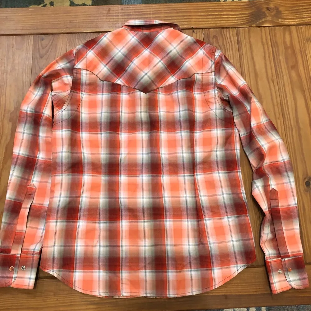 OUTBACK Red Long Sleeve Plaid Western Shirt S - Image 7