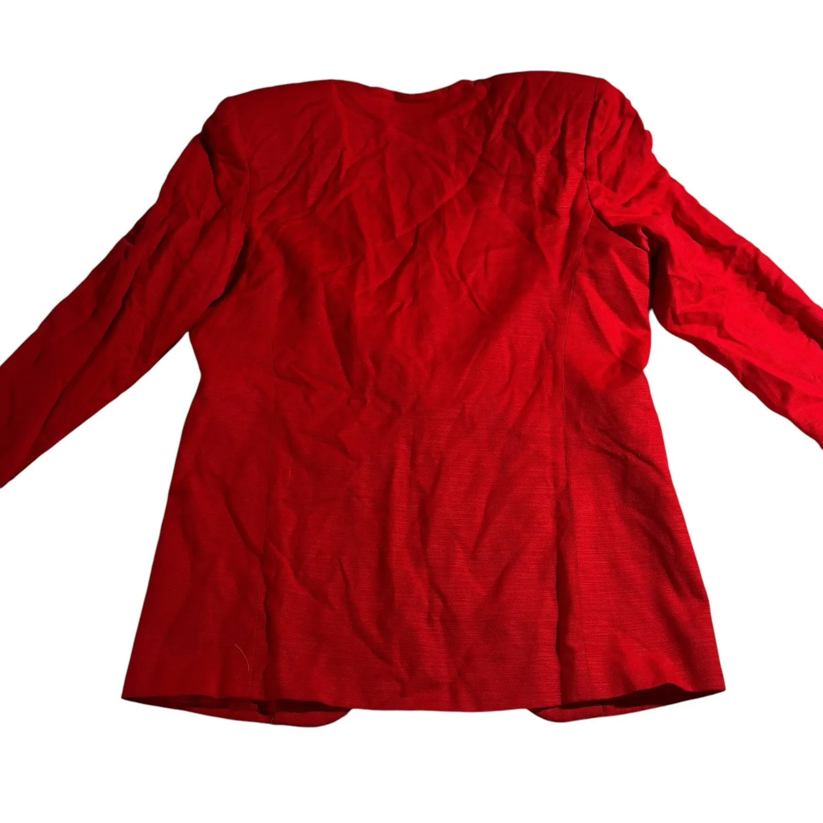 Vintage Casual Corner Jacket Blazer Womens Size 12‎ Solid Red 1 Button - Image 2