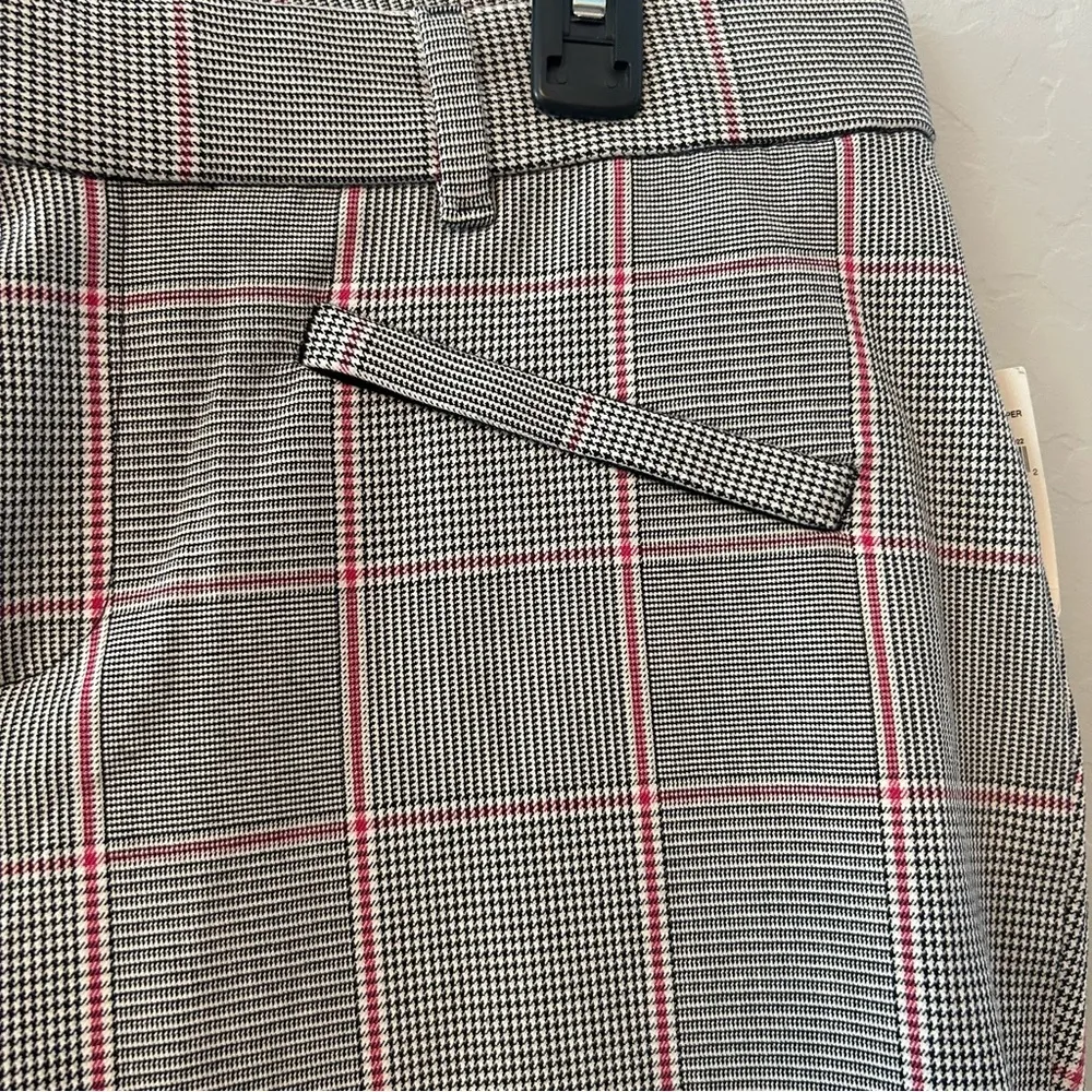 Gap curvy signature skinny ankle black white red plaid trouser pants size 14 - Image 5