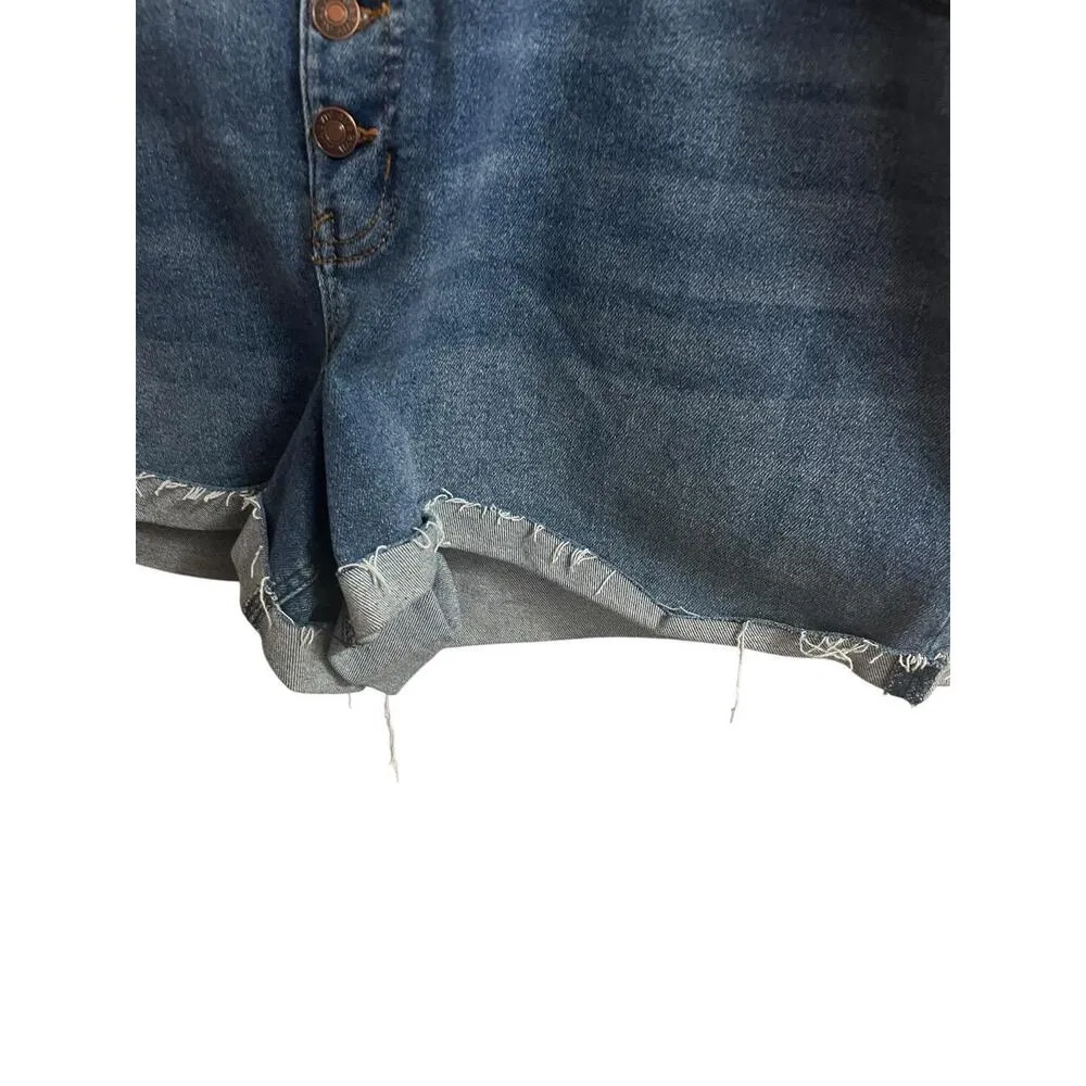 NWT Ava And Viv Shorts Womens 24W Blue Midrise Midi Cuffed Plus Size Denim Style - Image 3