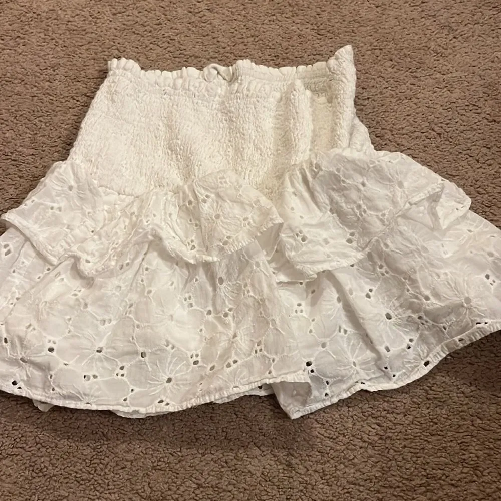 Storia  small white ruffle mini skirt - Image 2