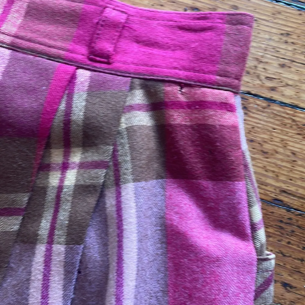 Jebb Levy Wool Pleated Skirt Pink Plaid Size 10 - Image 7