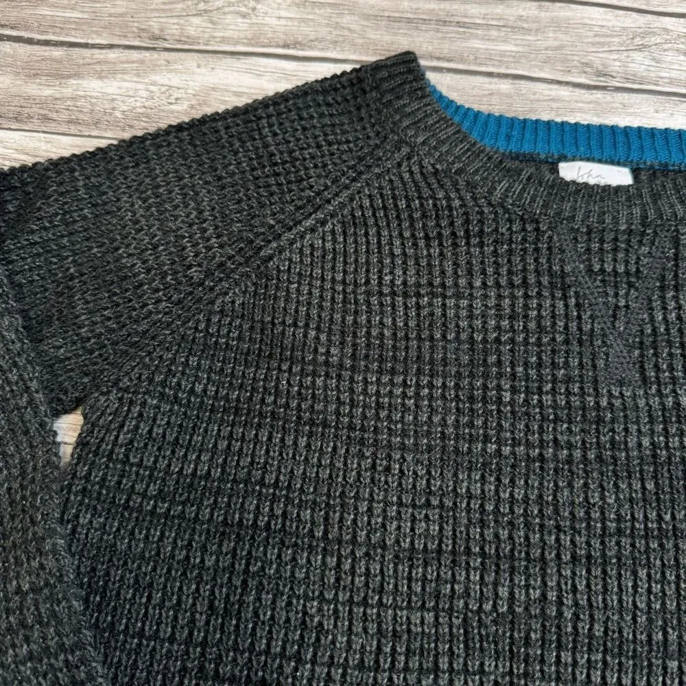 John & Jenn Womens Ribbed Long Sleeve Sweater Charcoal Grey Gray Blue S SM Small - Image 4