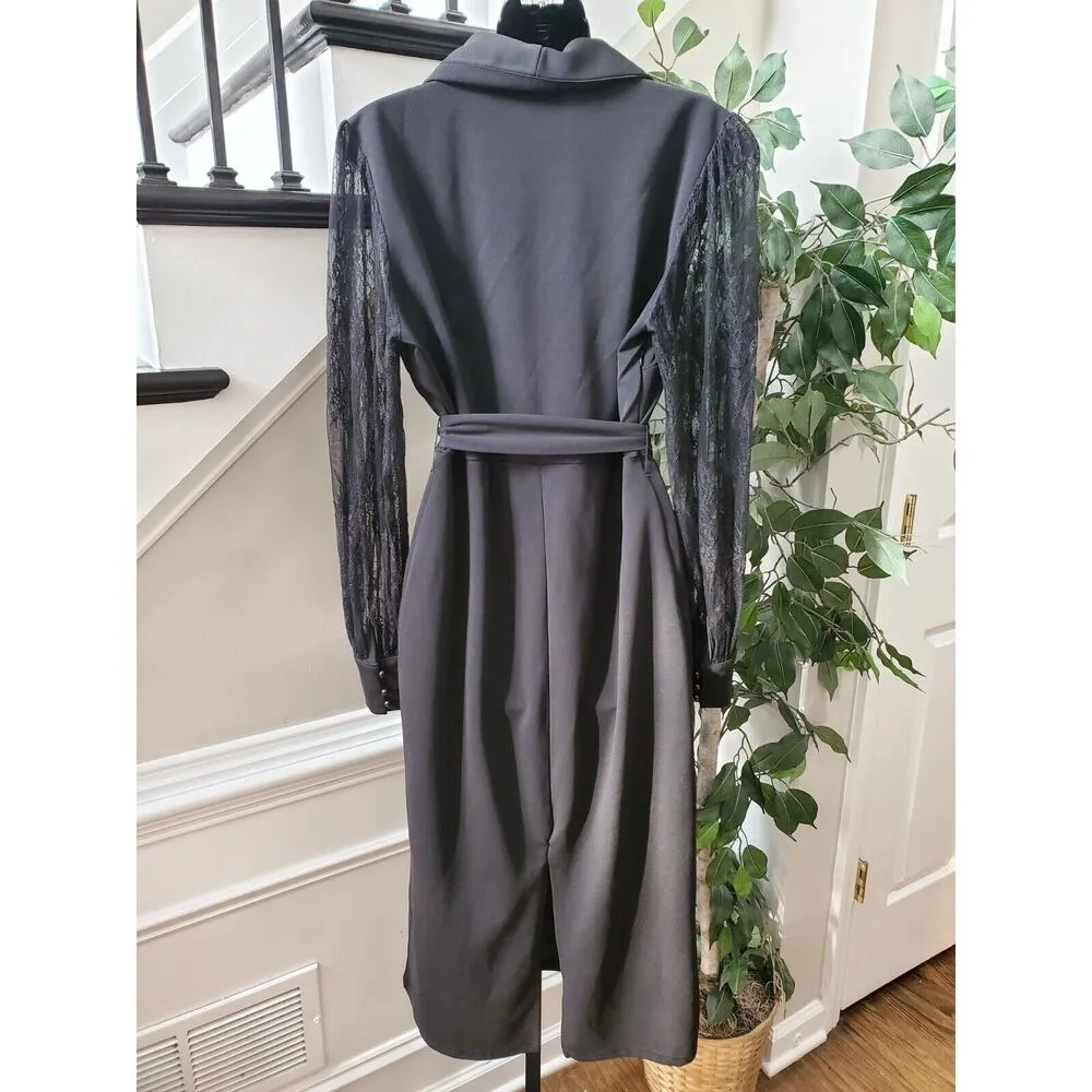 SHELN Women's Black Solid Polyester V - Image 5