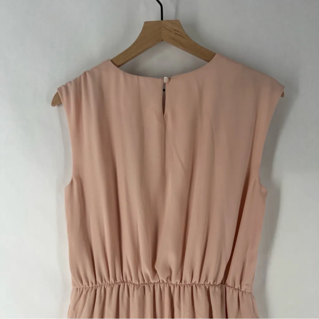 Your Sixth Sense Elegant Chiffon Pink Elastic Waist‎ Sleeveless Blouson Dress S - Image 8