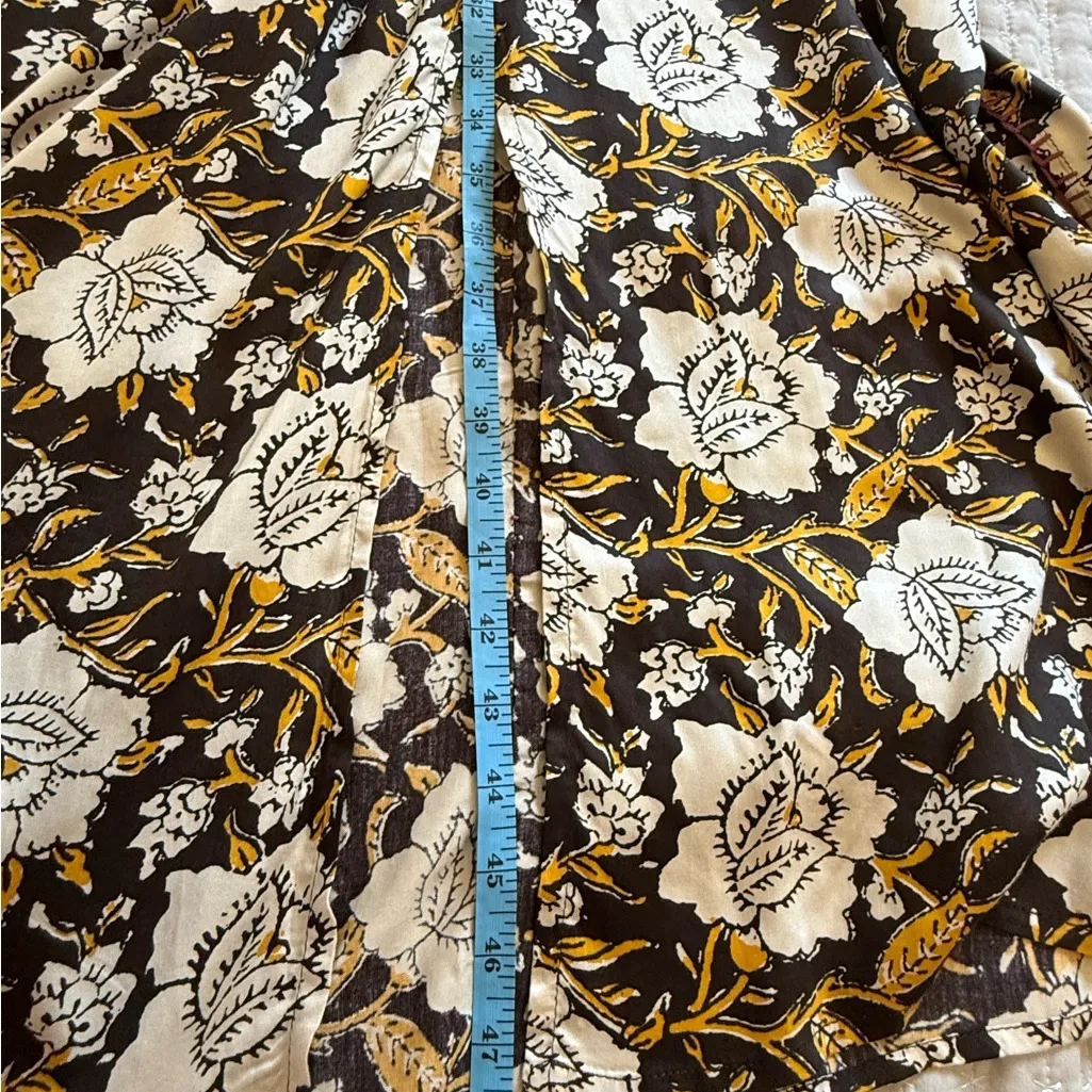 NATURAL LIFE‎ Pretty Brown Gold Print Long Maxi Dress! Short Sleeve. Size Large - Image 9